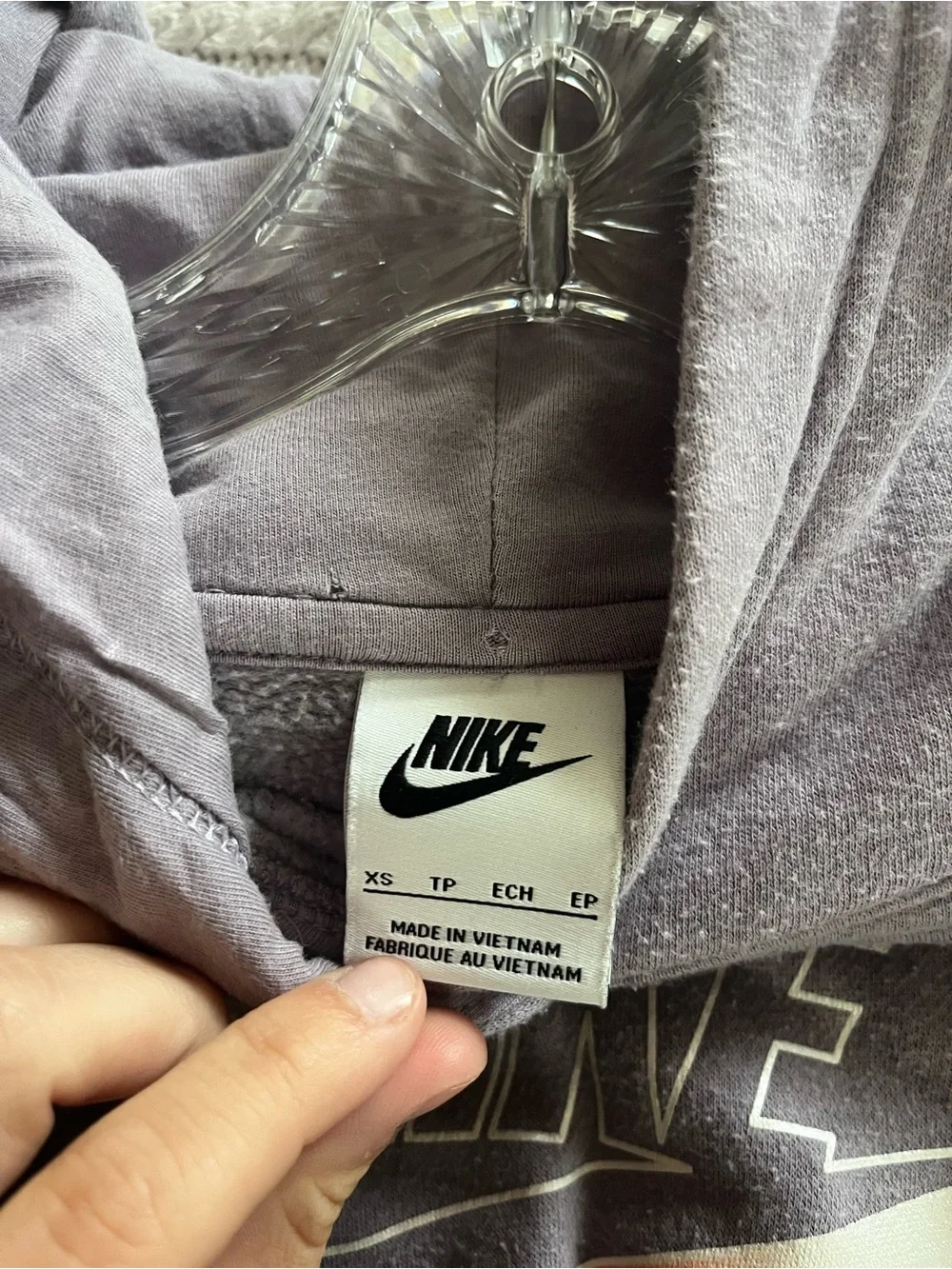 Nike Lavender Pullover Hoodie Lightweight Good Condition Size XS